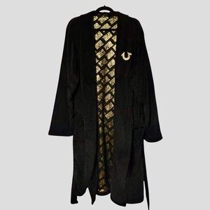 True Religion Black and Gold Women's Robe